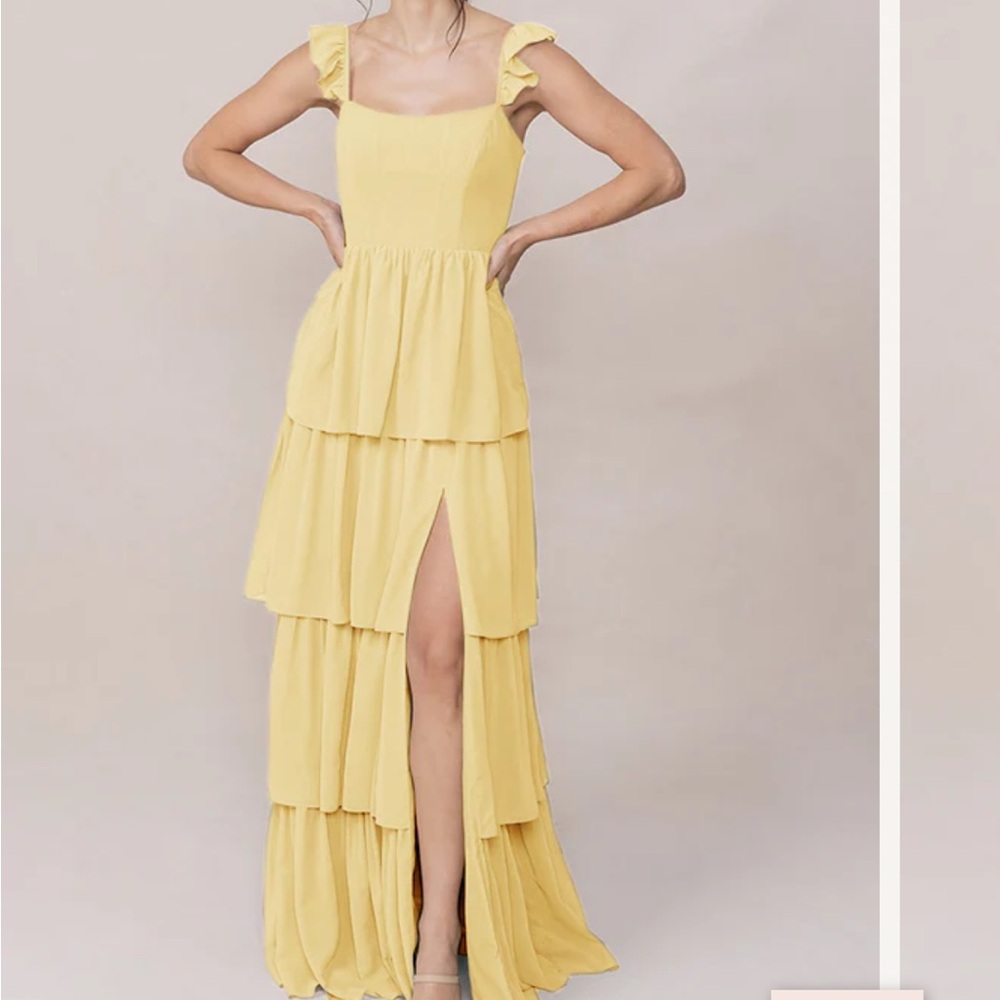 Warm Yellow Chiffon Dress